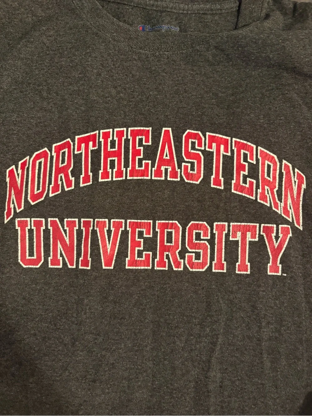 Champion Dark Gray Northeastern University Arch Logo Tee - Picture 2 of 3
